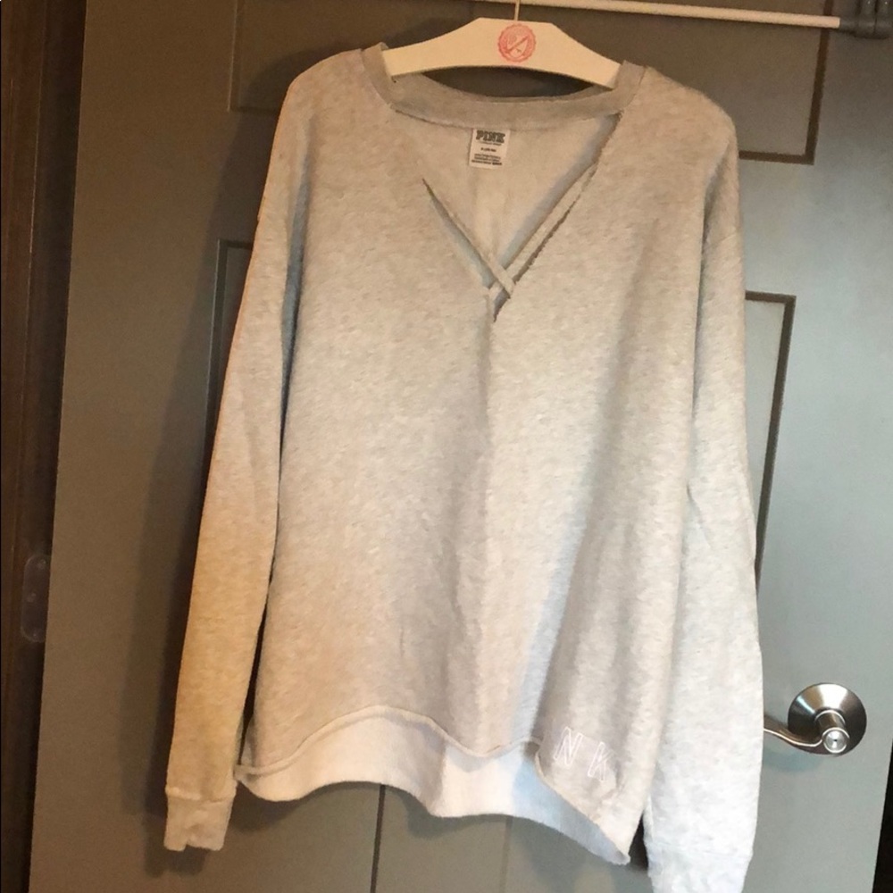 PINK tunic style crew neck sweatshirt